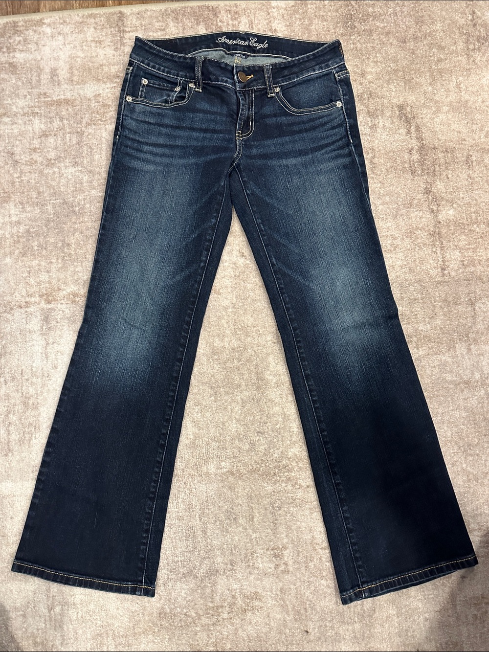 American Eagle Outfitters Navy Flare Wide-Leg Jeans